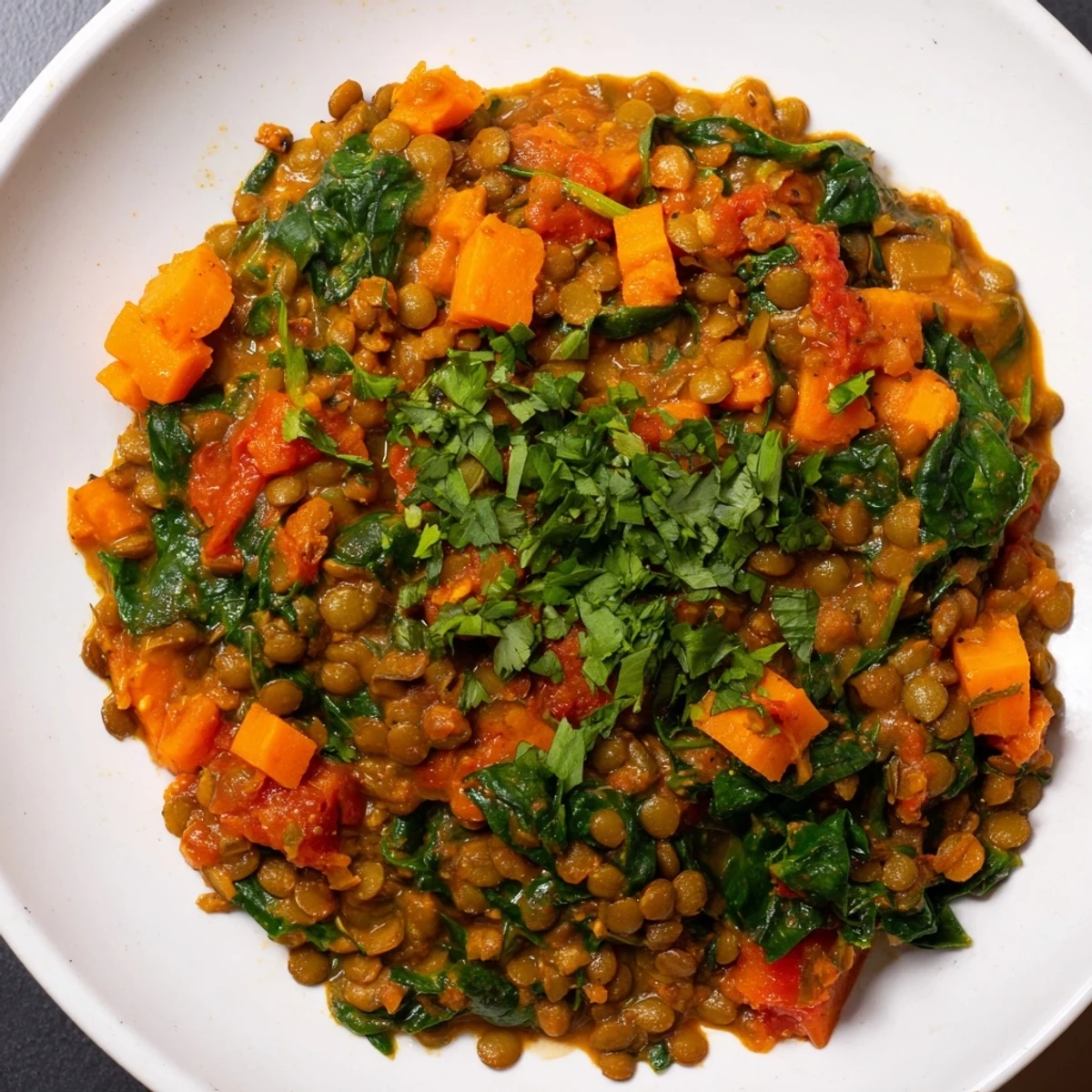 Lentil Spinach Hearty Curry
