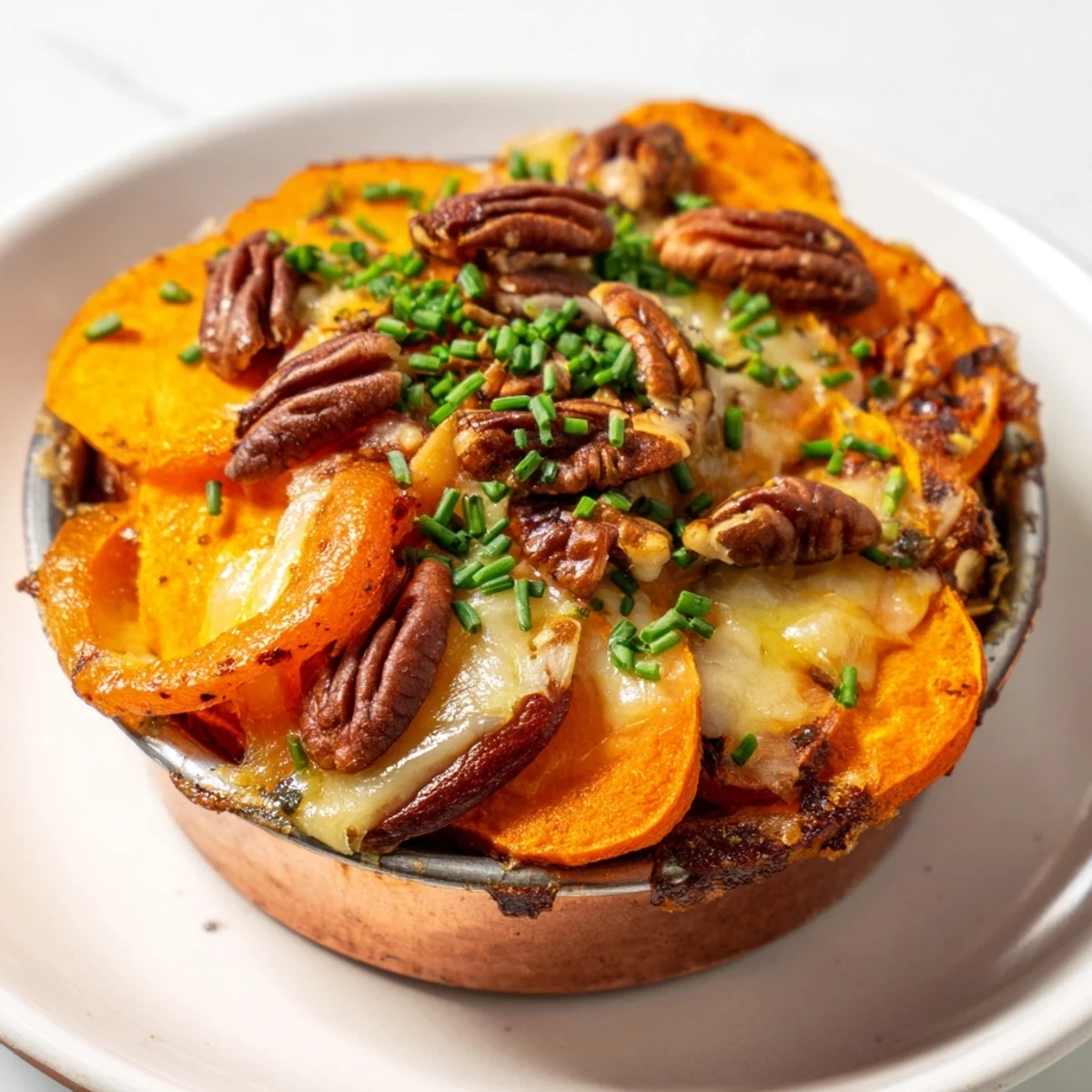 Warm Copper Penny Warmth: A vibrant, layered dish featuring roasted carrots, apricots, and cheese.