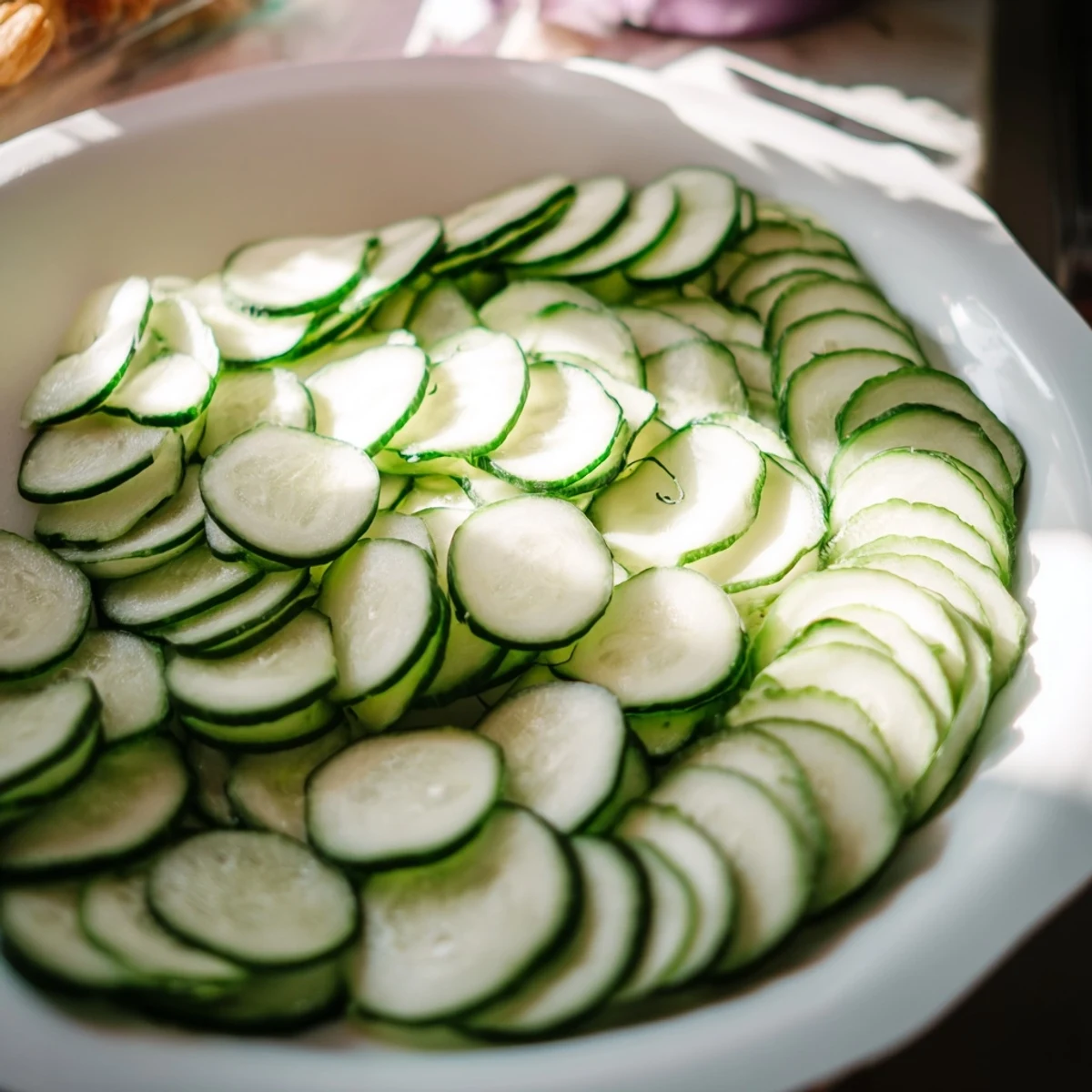 Vibrant Peacock Tail appetizer, featuring cucumbers, grapes, and radish, visually stunning and refreshing.