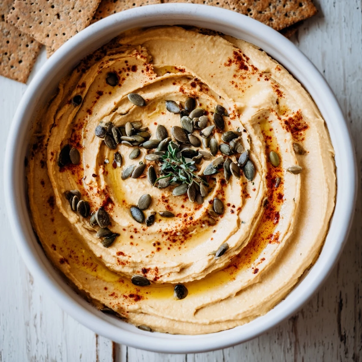 This Sandstone Canyon features a vibrant landscape with undulating hummus and crispy cracker "canyon walls."