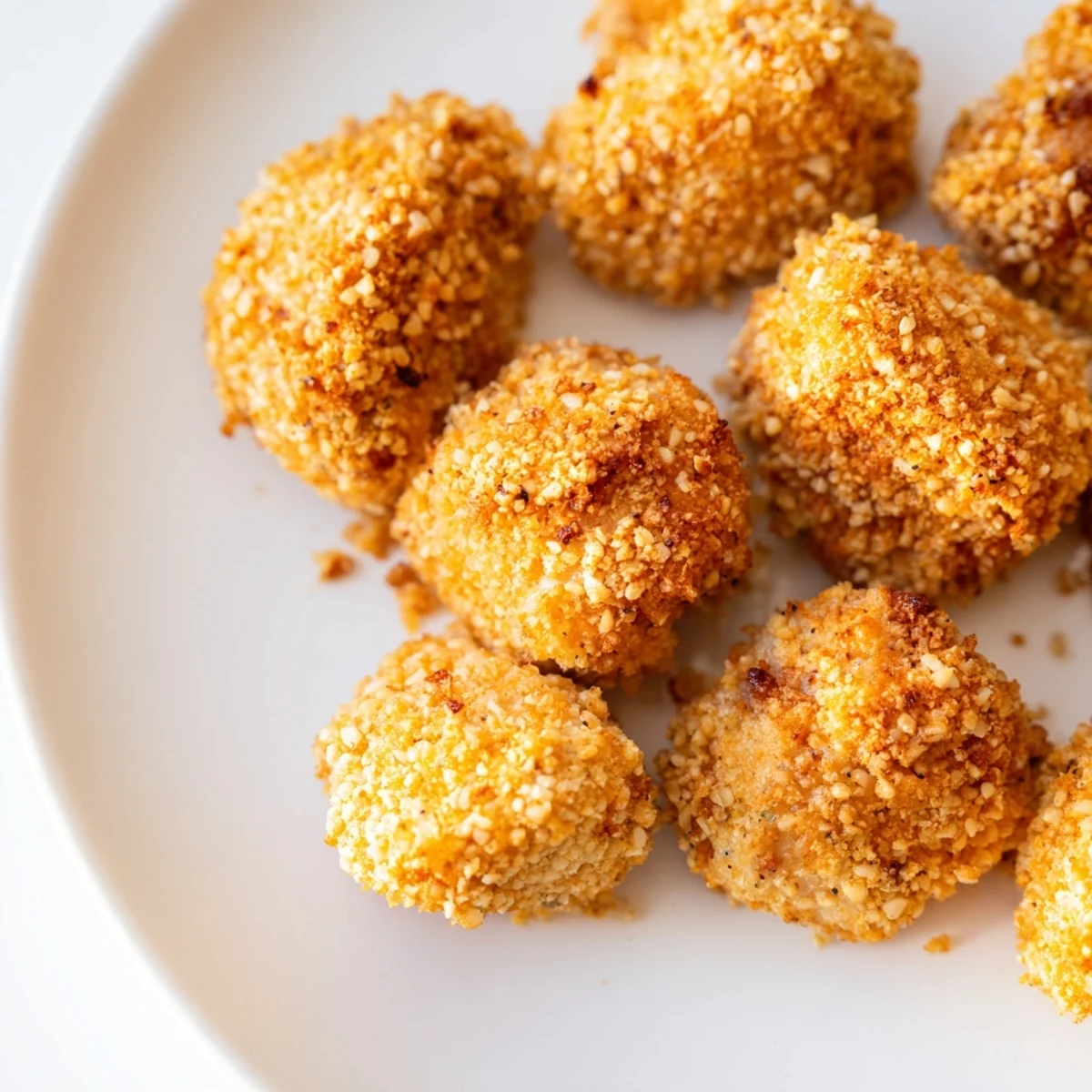 Golden, crispy Spicy Yogurt Chicken Bites ready to be dipped and enjoyed as a snack.