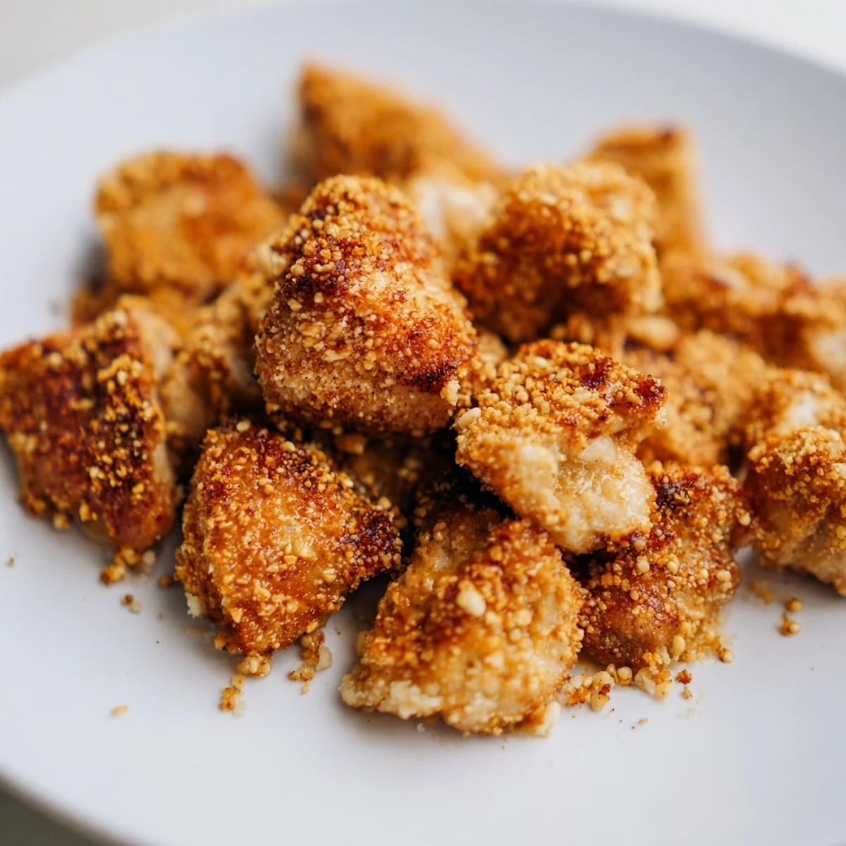 Close-up of baked Spicy Yogurt Chicken Bites, showcasing a flavorful, easy appetizer for gatherings.