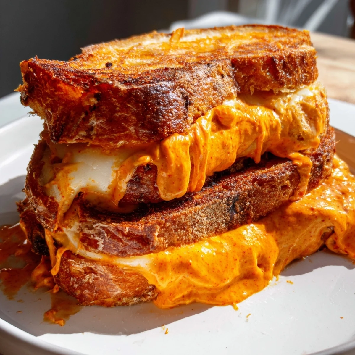 Warm, cheesy Spiked Grilled Cheese with a spicy kick, perfect for a quick, comforting lunch.