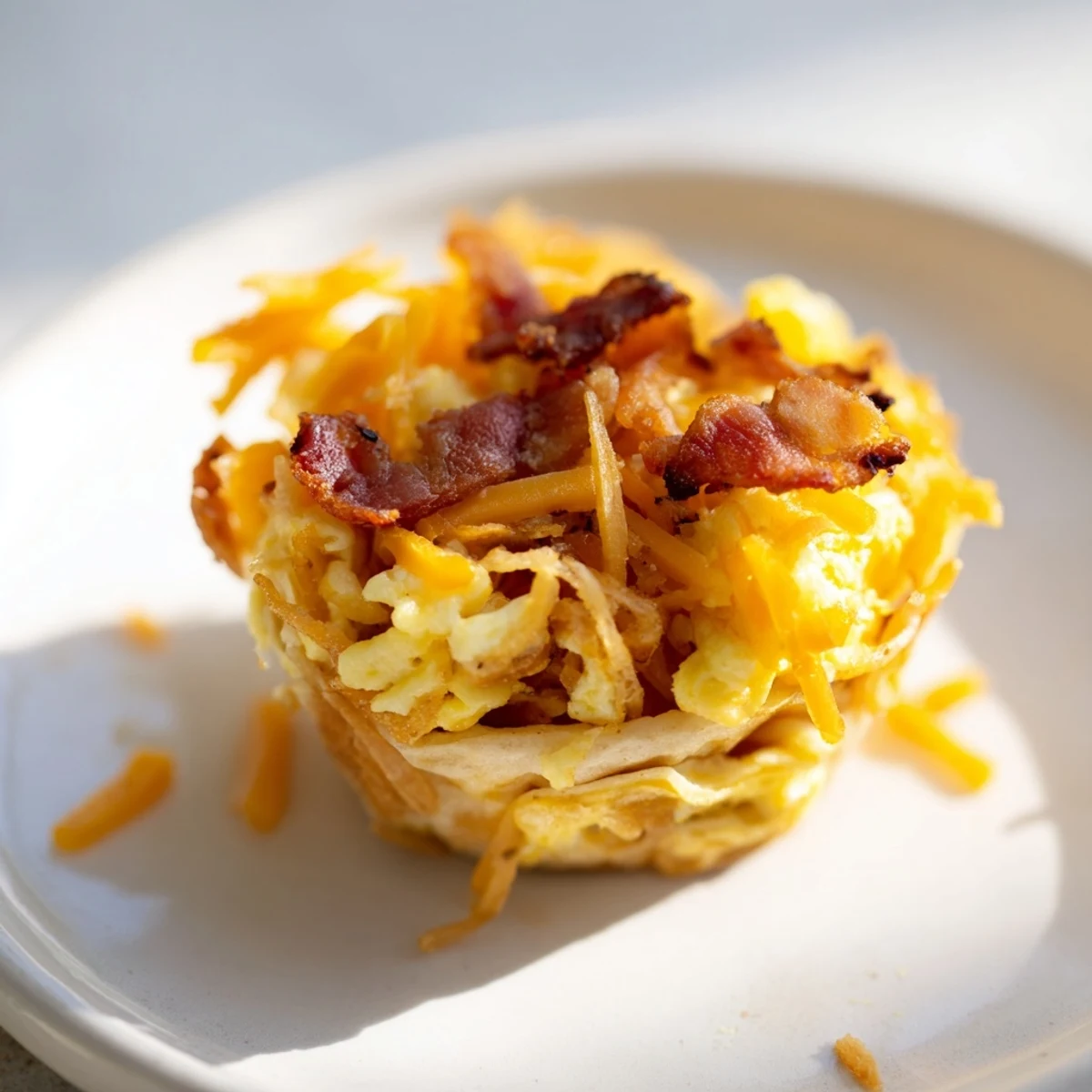 Golden-brown B.E.C. Breakfast Bites; imagine the crispy bacon and melted cheese inside these tender wraps.