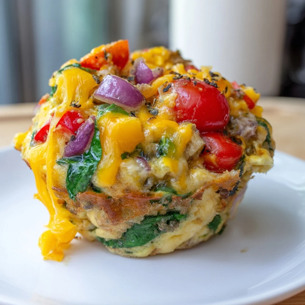 Close-up of freshly baked Customizable Egg Muffins: savory, veggie-filled, perfect for a quick breakfast.
