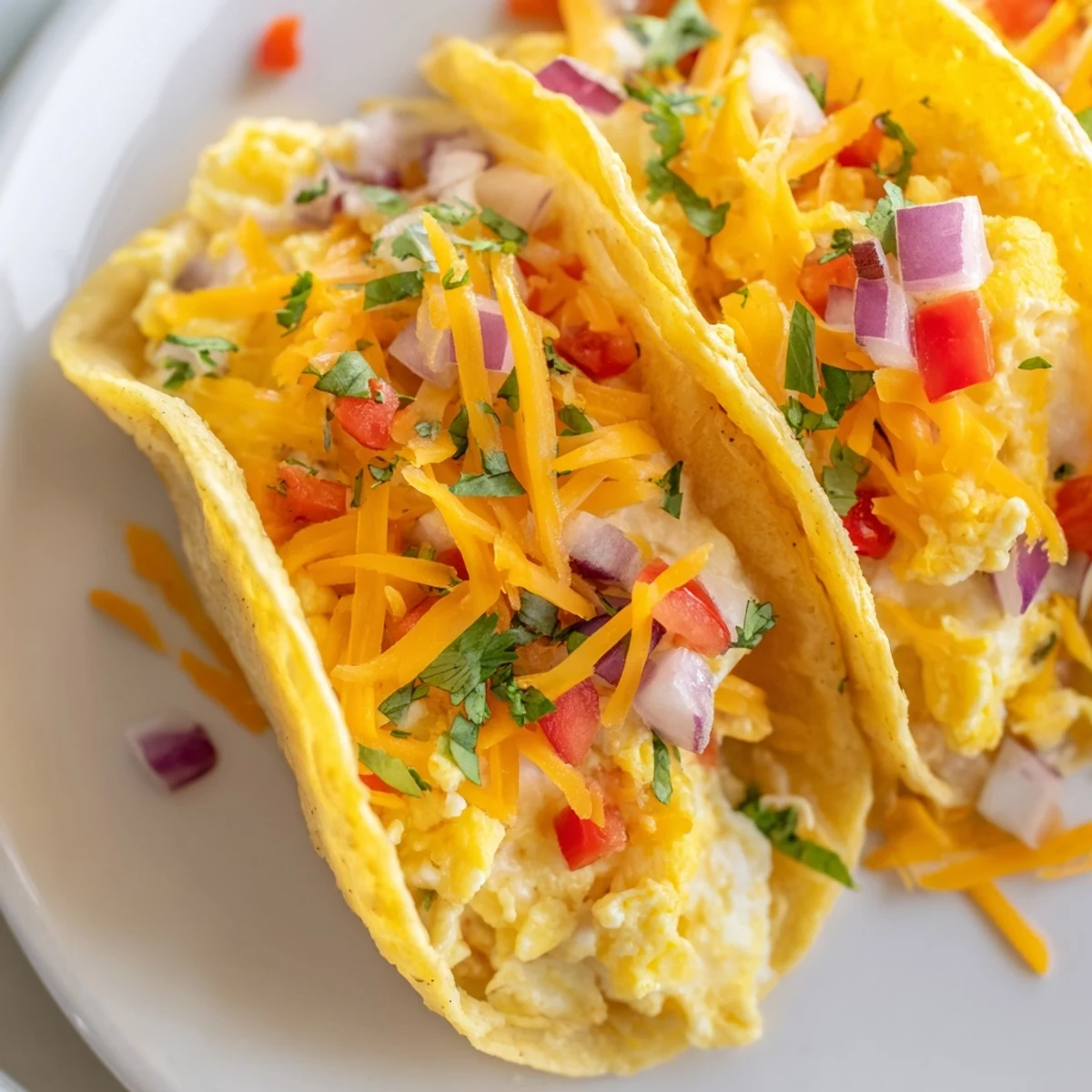 Perfectly baked Sheet Pan Breakfast Tacos offer a delicious combination of eggs, cheese, and flavorful taco shells.