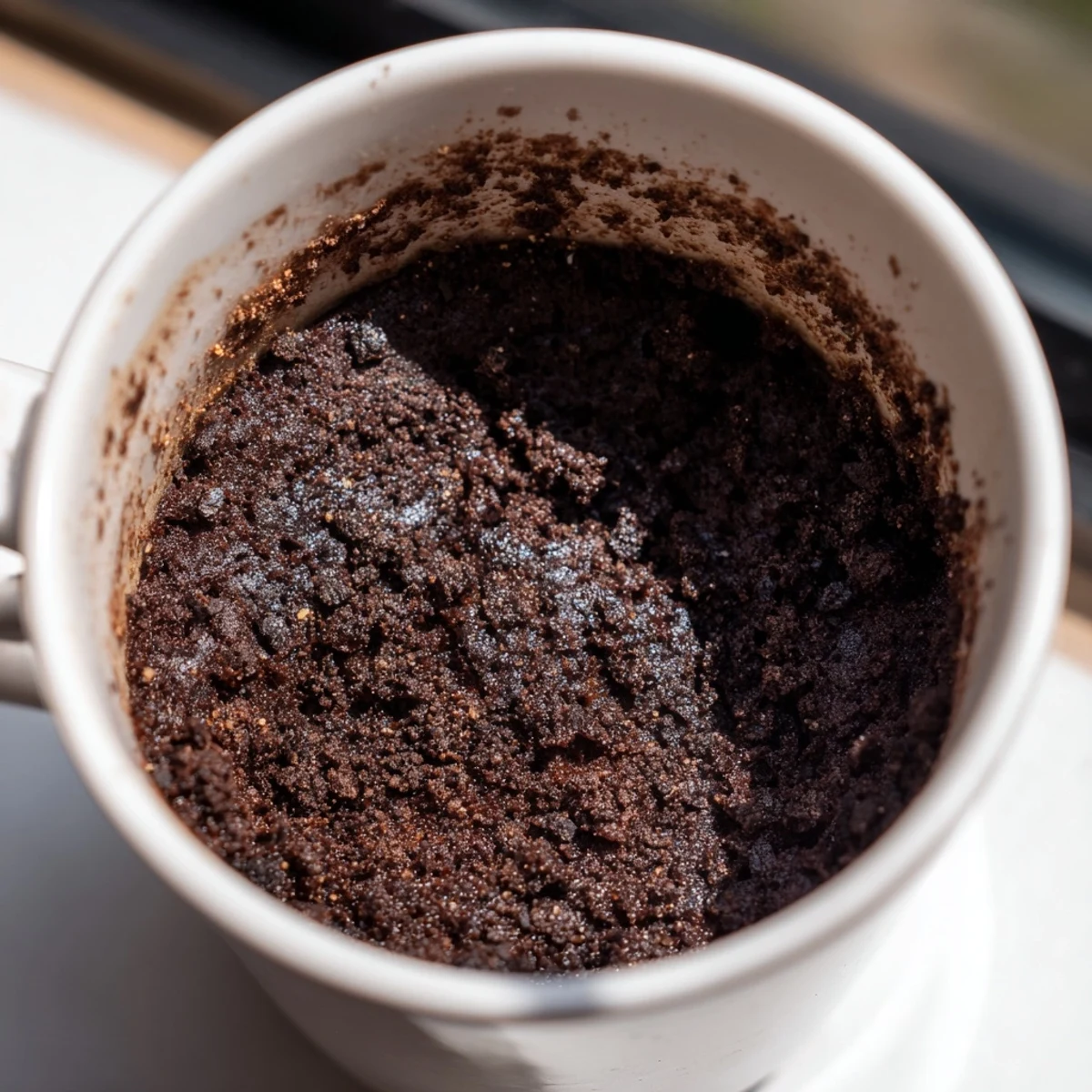 Freshly made Oreo mug cake—a fast dessert with a rich, decadent chocolate flavor, ideal for one.