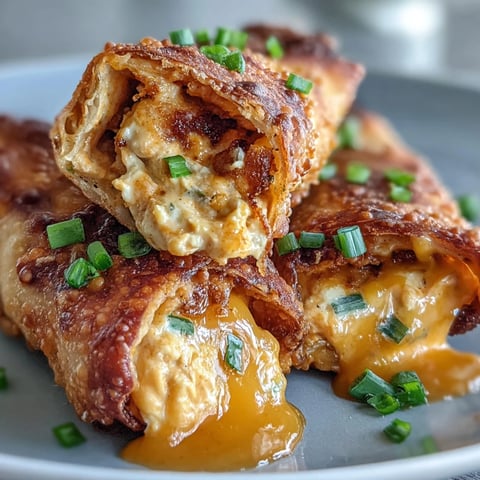 Golden, crunchy Buffalo Chicken Dip Egg Rolls stuffed with creamy, spicy chicken and melty cheddar, served with a side of ranch.