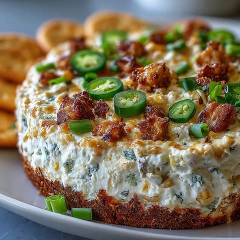 Crack Corn Dip in a baking dish with chopped jalapeños, melted cheddar, and a golden crust, served warm with tortilla chips for dipping.