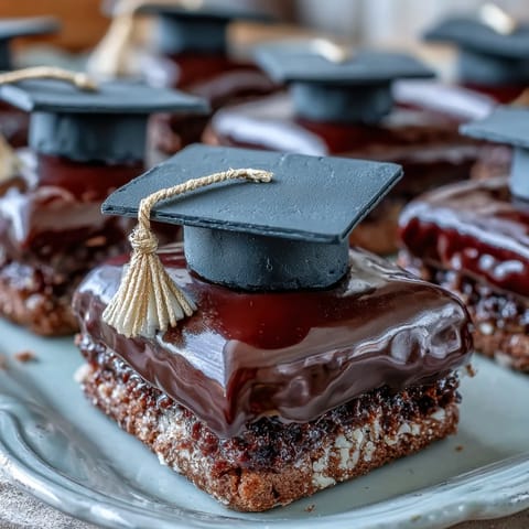 Easy fondant mortarboard cookies with graduation caps, perfect for celebrating graduates and parties.  