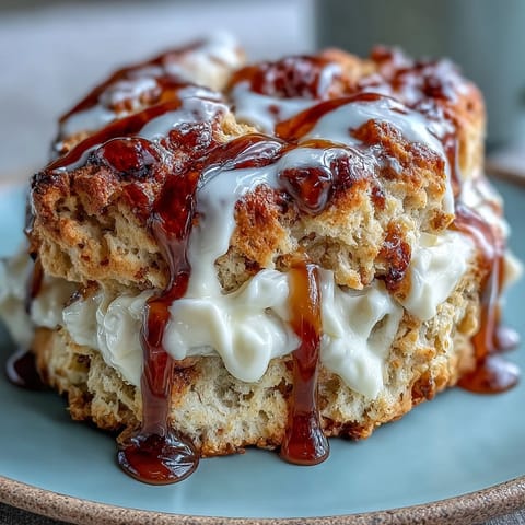 Warm, golden scones made with floral dandelion honey, served with a generous dollop of clotted cream and a drizzle of honey.  