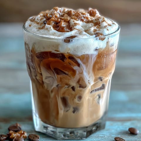 Velvety oat milk latte with shaken espresso, sweet brown sugar, and warming cinnamon notes in a tall glass.