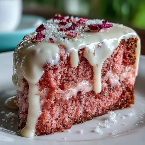 Beautiful pink Rosé Velvet Cake designed for a festive bridal shower.