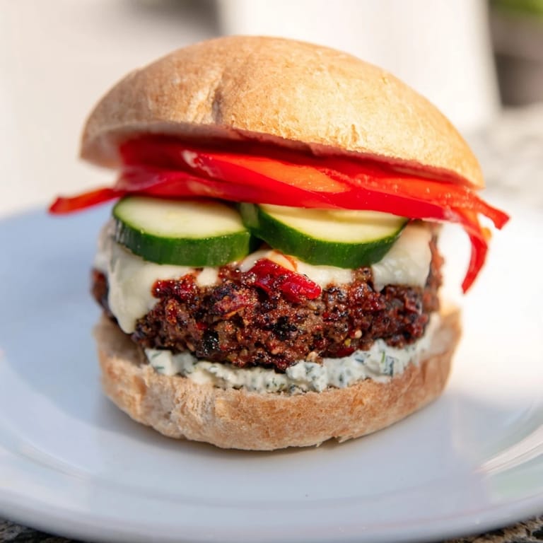 A sizzling photo shows the fresh Fire & Ice Burger, a spicy, cheesy delight with cool yogurt dip.