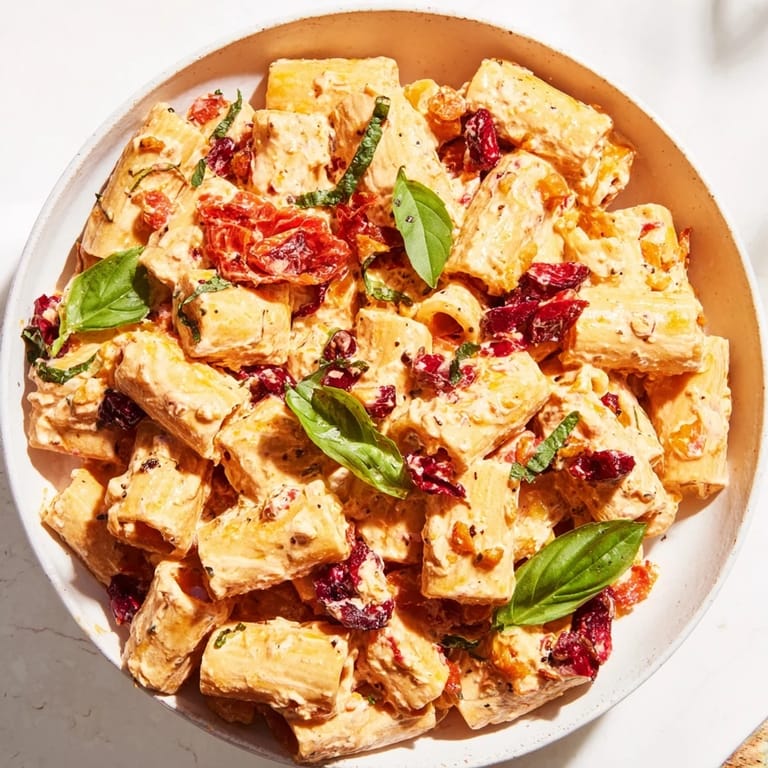 Golden, melted baked feta pasta with bursts of red cranberries, a perfect vegetarian meal.