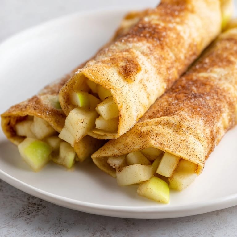 Warm, spiced apple filling spills from perfectly browned Apple Pie Roll-Ups, ideal for dessert.
