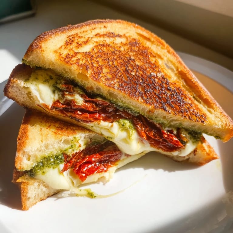 Fresh pesto and melty cheese star in this easy Pesto Grilled Cheese, perfectly golden brown and delicious.
