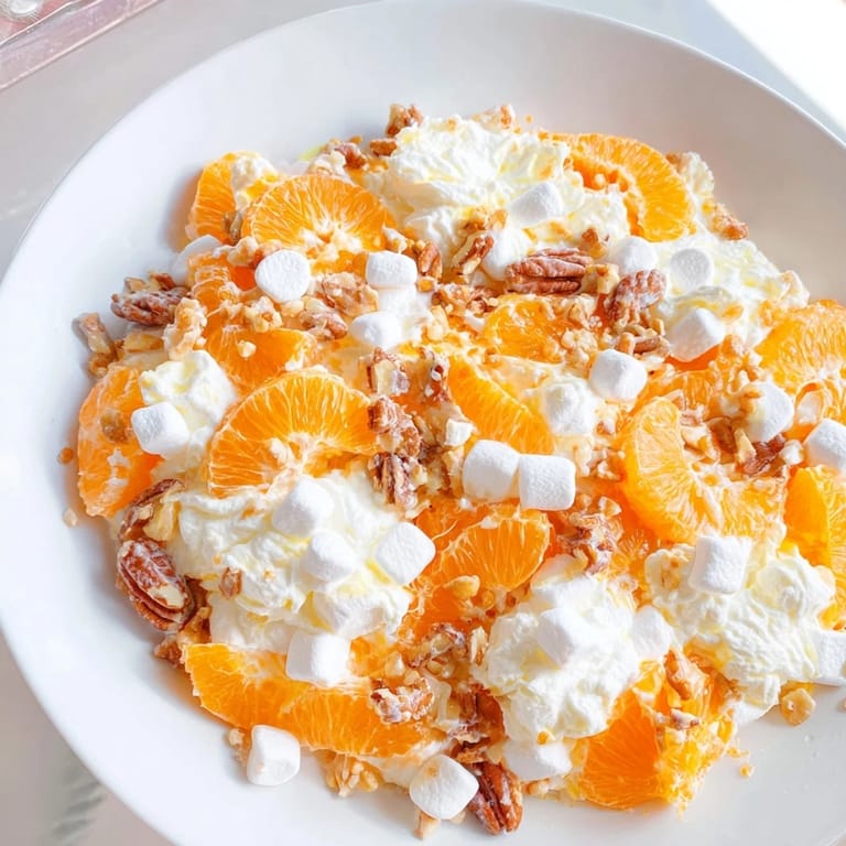 Imagine chilled, creamy Elevated Ambrosia Salad with fruit, nuts, and a touch of bourbon in every spoonful.