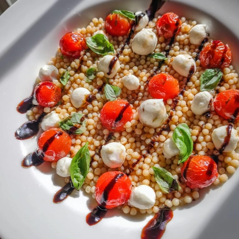Perfectly cooked pearled couscous makes this Italian-inspired salad hearty enough for a summer potluck or easy weeknight dinner.