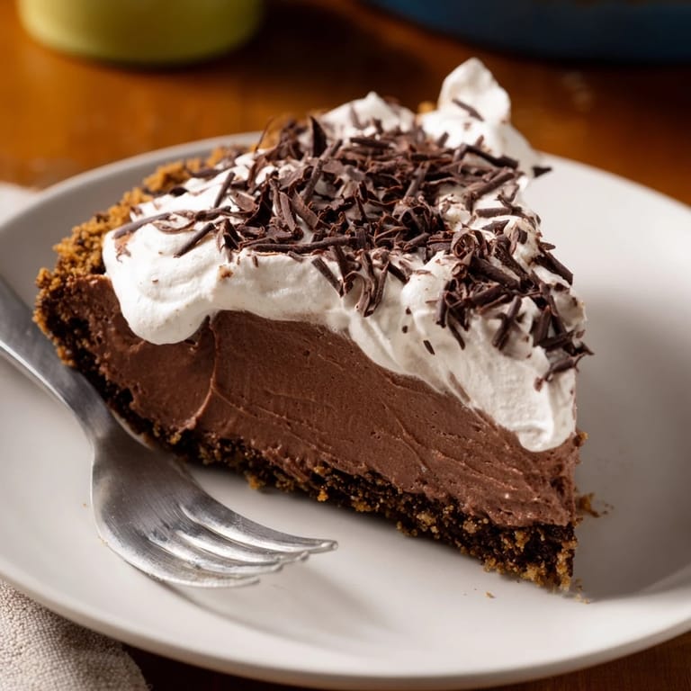 Decadent slice of Lighter Chocolate Cottage Cheese Cheesecake displayed beside fresh berries, highlighting its creamy texture and high-protein ingredients.