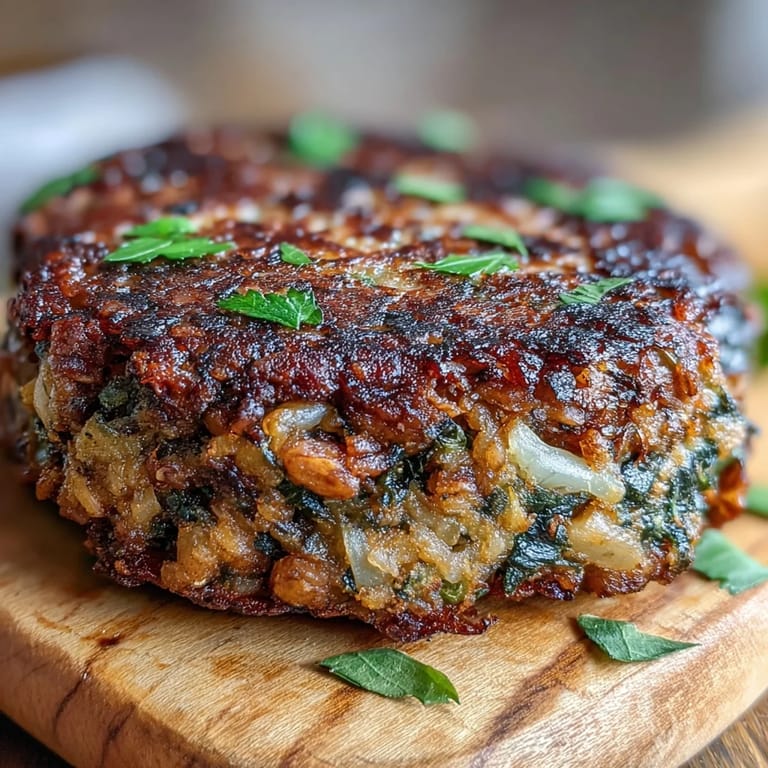 Four savory Black-Eyed Pea Burger Patties sit on a plate, ready to be served with lettuce and tomato.