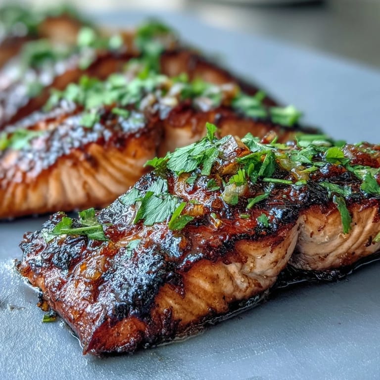 Juicy salmon grilled to perfection and served with zesty strawberry salsa for a fresh, colorful main course.  