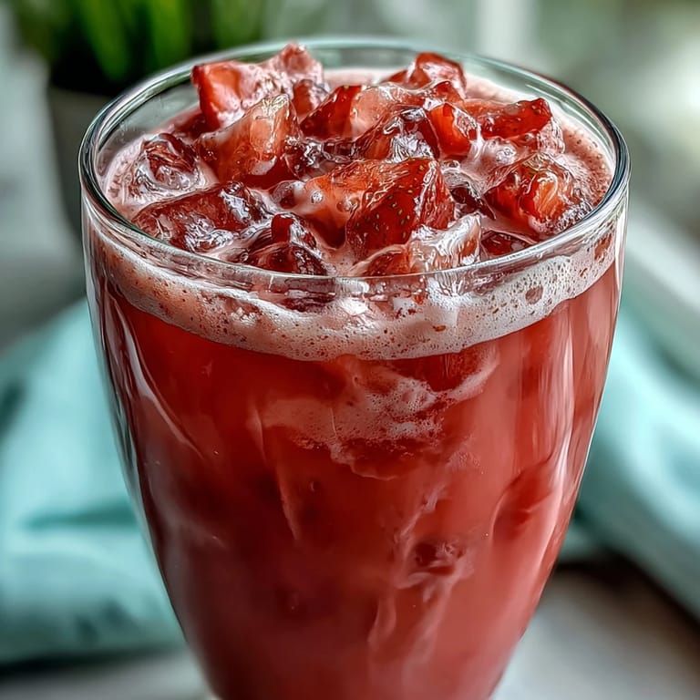 Refreshing homemade Dragon Drink Refresher with bright pink dragon fruit and coconut milk over ice.