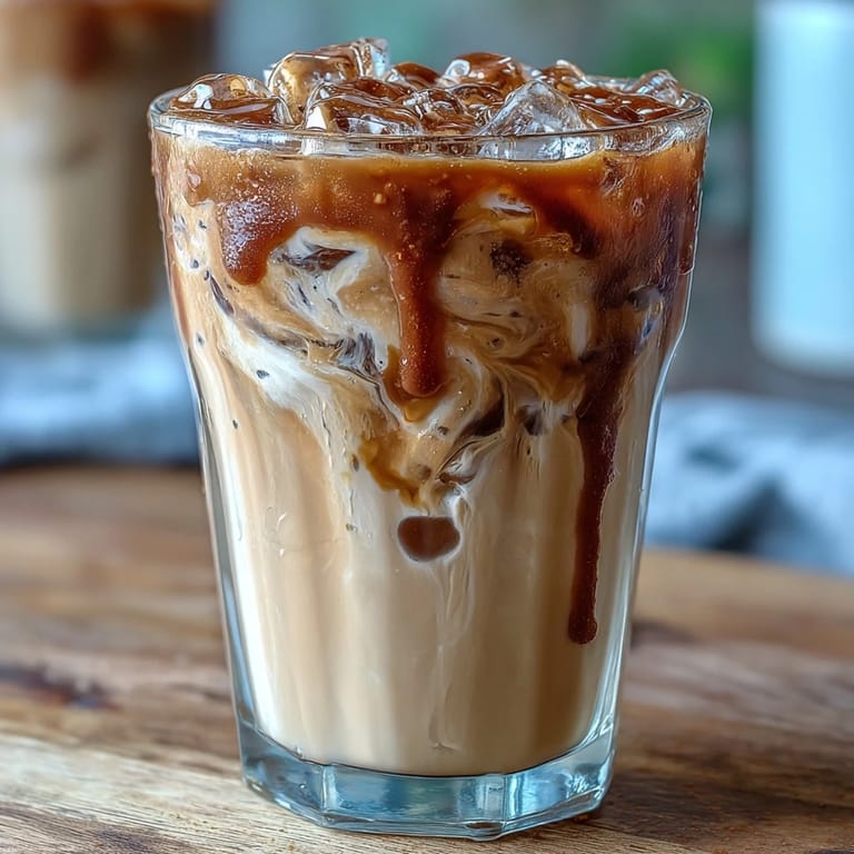 Creamy iced brown sugar oat milk espresso with frothy top and cinnamon garnish—perfect for a café-style treat.