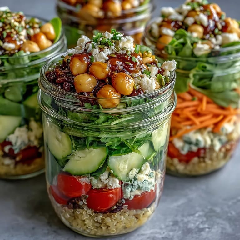Colorful mason jar salads with spinach, cherry tomatoes, and avocado—perfect for nutritious, ready-to-go lunches all week.