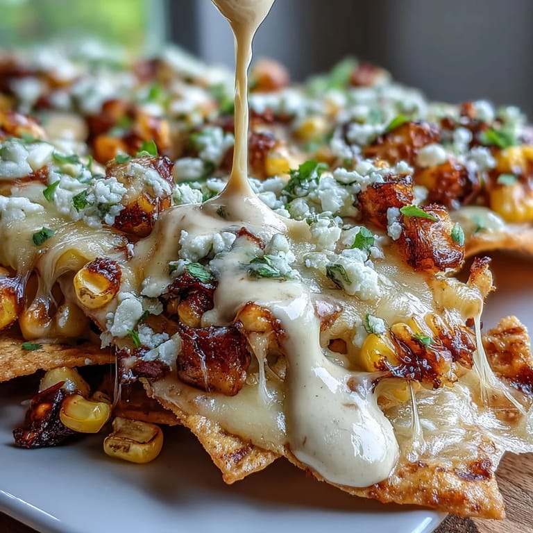 Crispy tortilla chips topped with Monterey Jack, cheddar, and cotija cheeses, finished with zesty chipotle crema and fresh cilantro.  