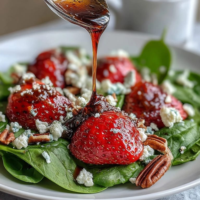 Sweet strawberries and tender spinach combine with tangy goat cheese and crunchy toasted nuts in this colorful spring salad.