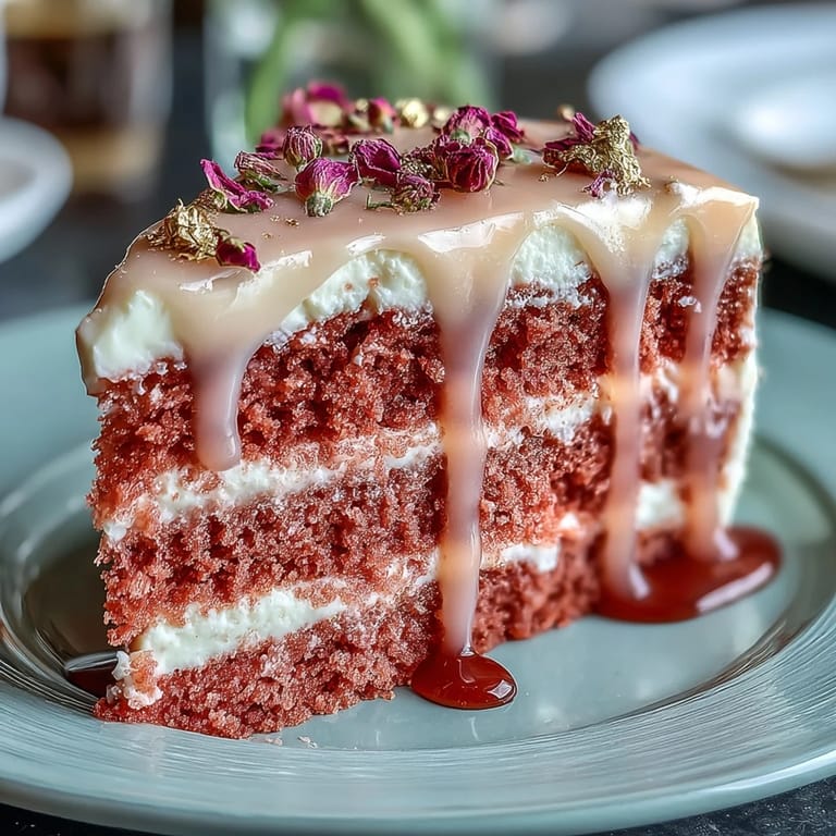 A festive Bridal Shower Rosé Velvet Cake, perfect for celebratory moments.